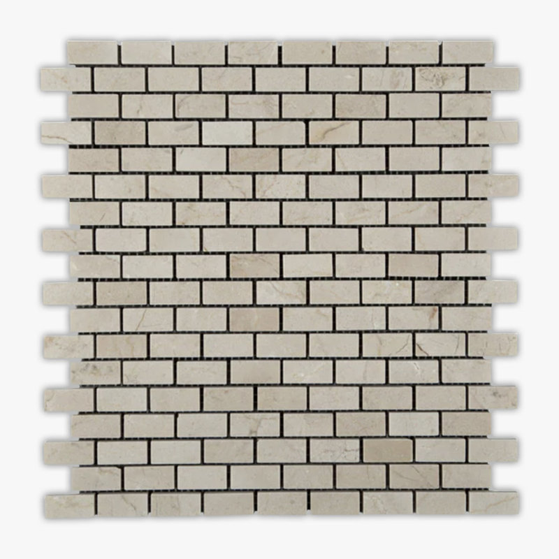 Carreau de mosaïque à joint brique en marbre 1 po x 2 po