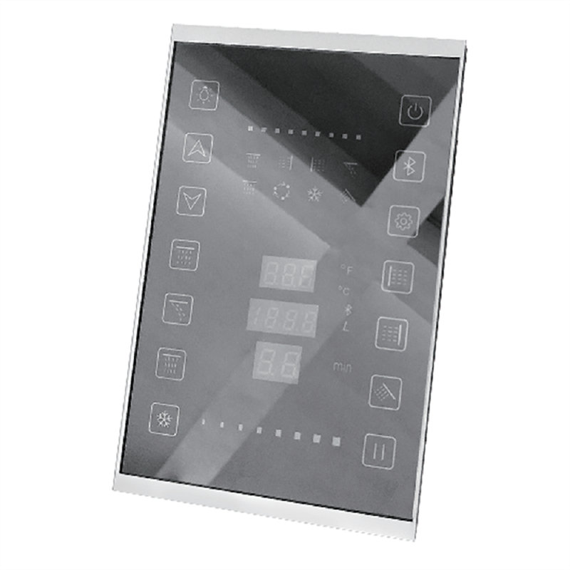 Pescia 23x31 Remote Controlled Matte Black Thermostatic LED Rainfall Waterfall Shower System