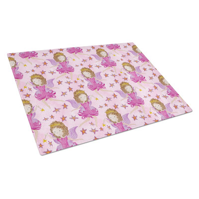 Caroline's Treasures Tempered Glass Watercolor Fairy Princess Cutting Board