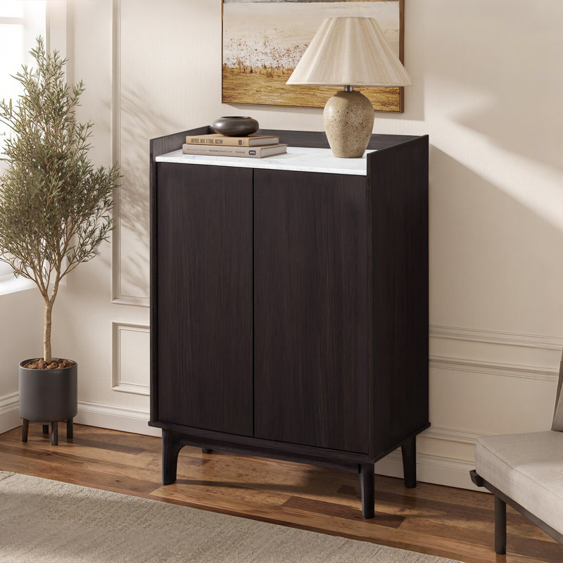 31.4'' W Storage Cabinet with Faux Marble Top