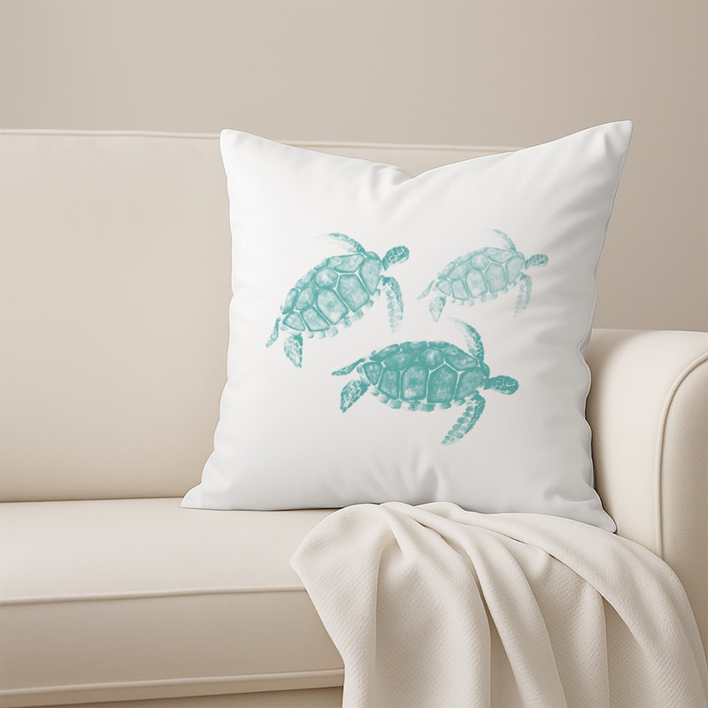 Reversible Throw Pillow, Teal