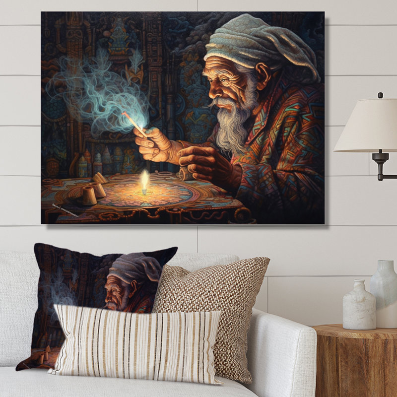 La sagesse du chaman sur toile, Toile tendue, H 24 po x l 32 po x P 1 po