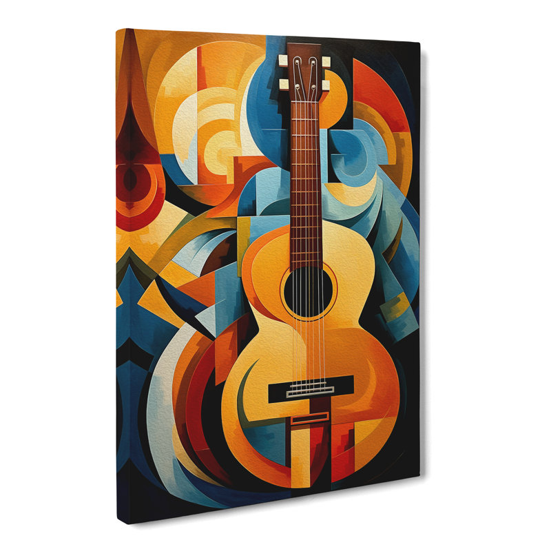 Guitar Cubism No.2 - Print on Canvas, 50cm H x 35cm W x 3cm D