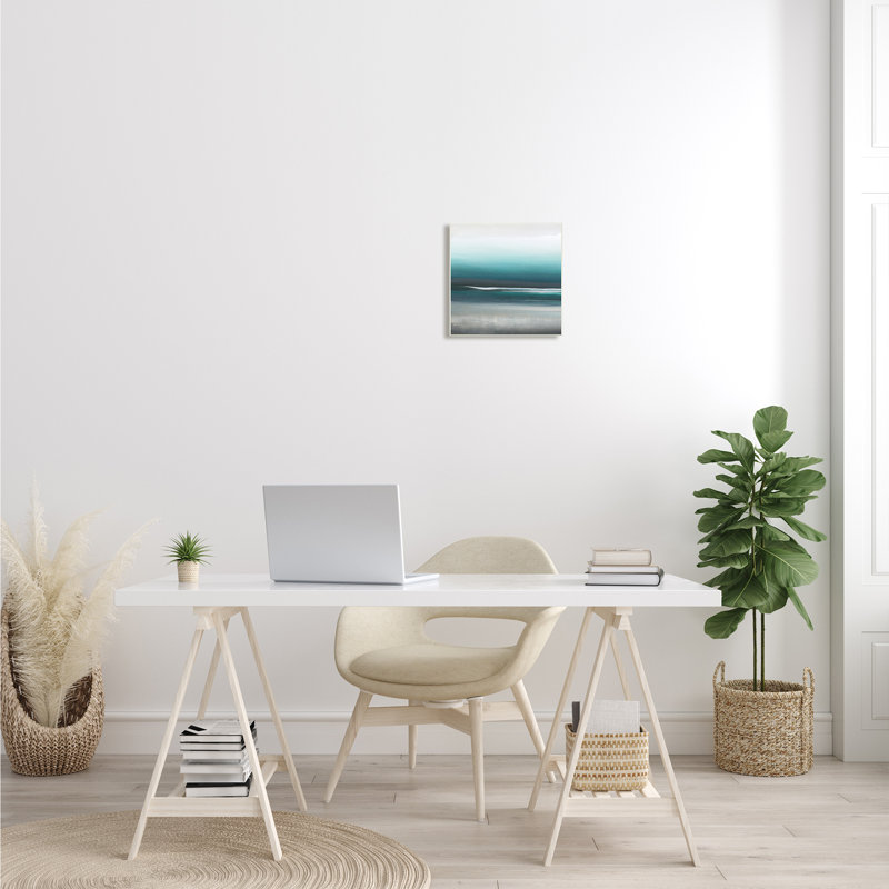 «Stormy Coast Nautical Landscape» - impression, H 12 po x l 12 po x P 0,5 po, Bois naturel