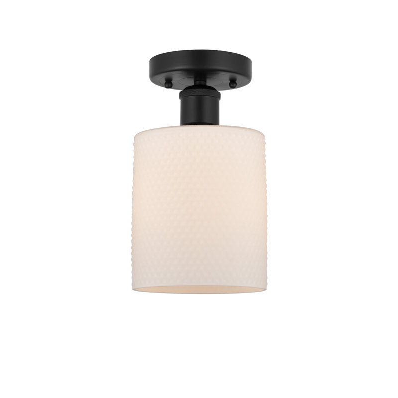 Plafonnier semi-encastré 5 lumières Anelise, Blanc mat, Noir mat