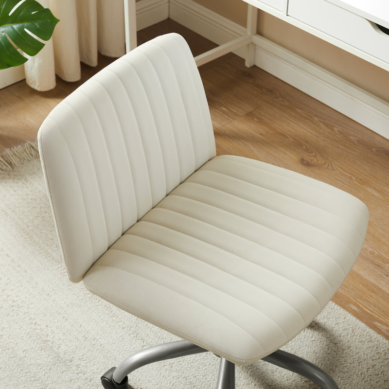 Morency Swivel Office Chair, Cream