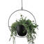 Pot à fleurs suspendu pour plantes d'intérieur et d'extérieur en métal style Mid-Century mural minimaliste, support à panier à fleurs suspendu (noir)