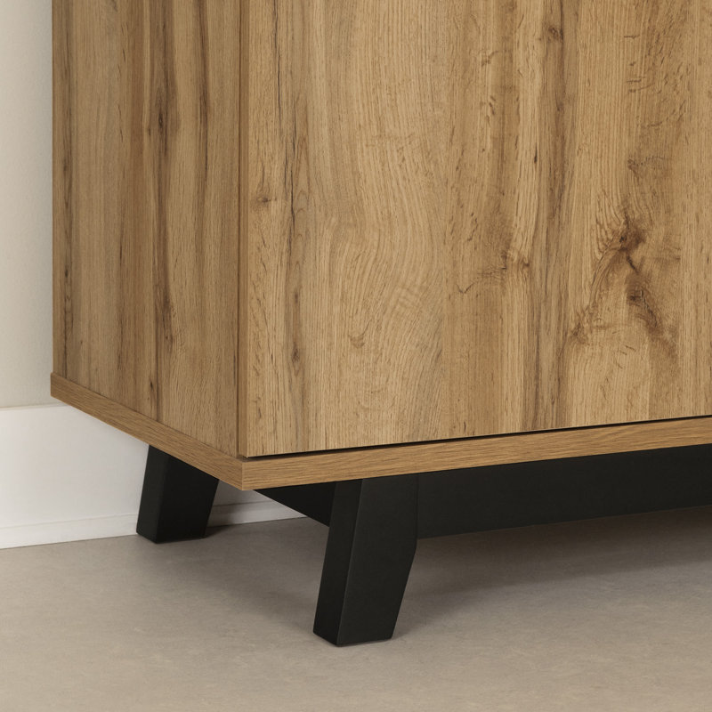 Bellami Buffet With Wine Storage, Oak/Black