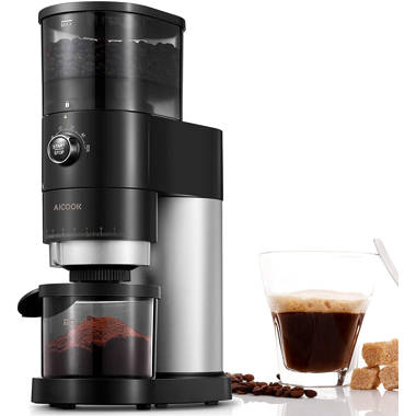 brentwood Black Coffee Grinder with 8 oz. Hopper Capacity, 12 Grinding  Coarseness Options, Burr Grinder, Knob Control