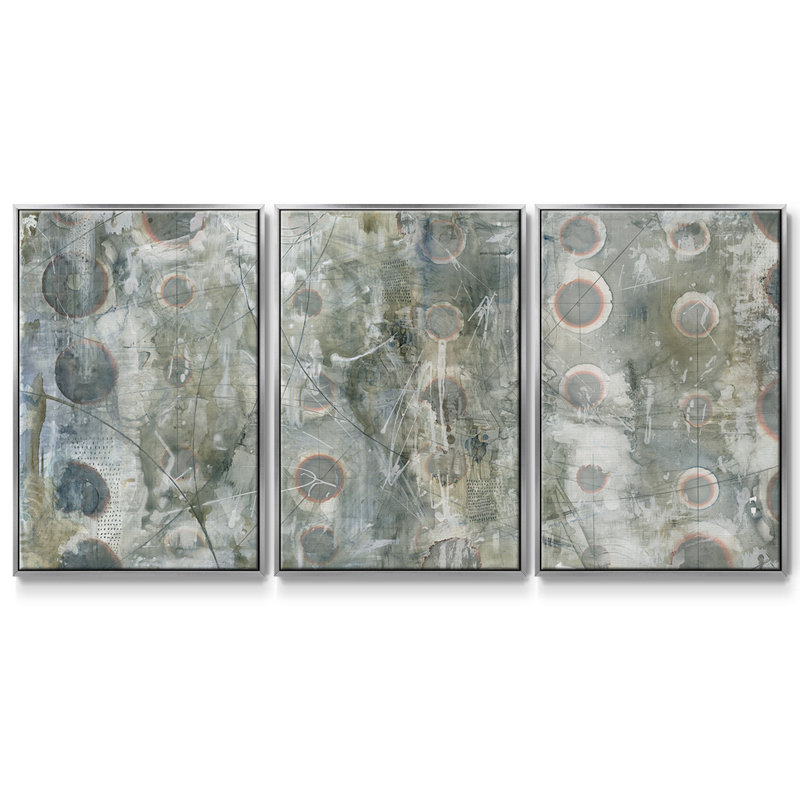 Recurrent - Multi Piece Framed Canvas, Silver Framed, 40" H x 78" W