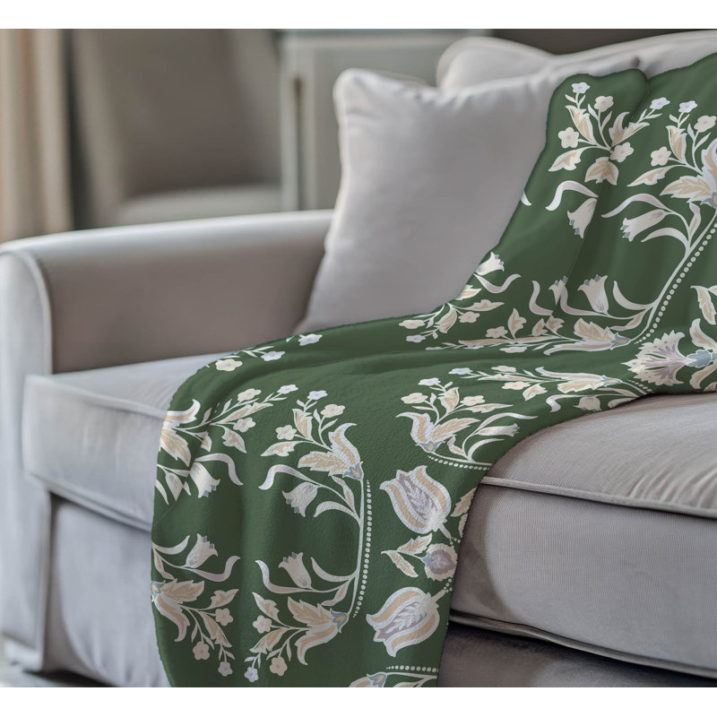 Jeté en polaire Rumi Velveteen, L 80 po x l 60 po, Vert