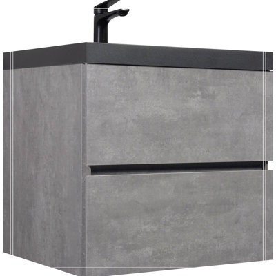 Meuble-lavabo mural 24 po avec lavabo, meuble-lavabo mural moderne