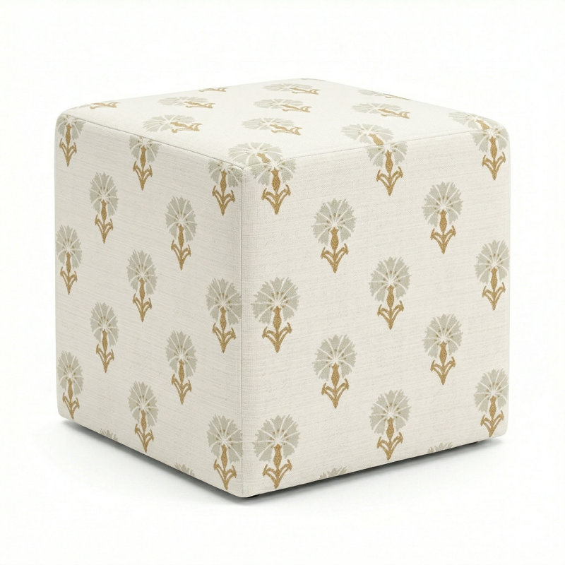 Berlin Gardens Lilly Hive 20" Square Pouf, Cream