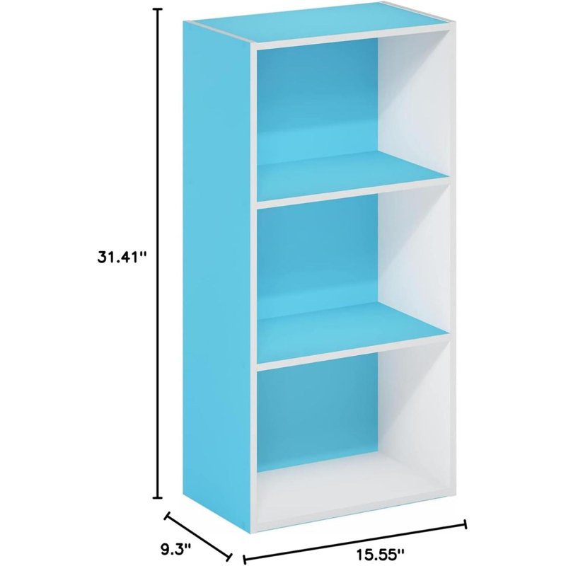 Bibliothèque standard Cannice, Vert/blanc, (3 tablettes) H 31,4 po x l 15,6 po x P 9,3 po