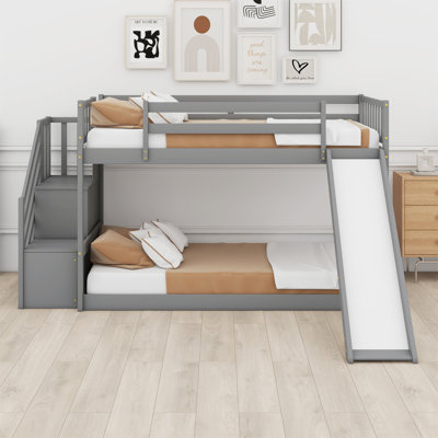Bunk Bed With Convertible Slide And Stairway