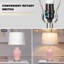 Lampe de table en pot 23 po en céramique avec abat-jour en tissu blanc et ampoule à DEL 23 po-899617249