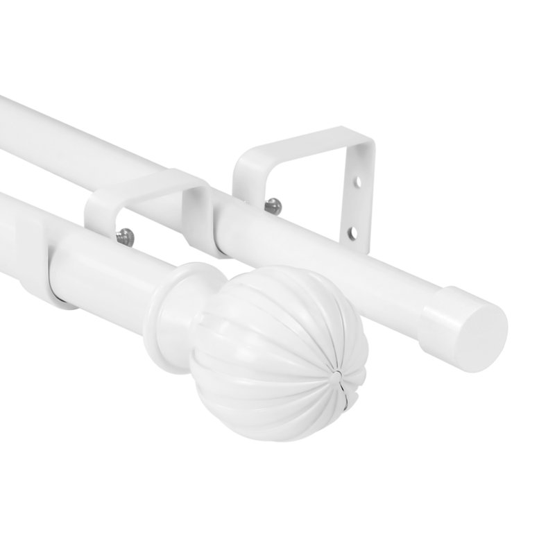 Tringle à rideaux double à fenêtre Cotta, H 1 po x l 84 po x P 1 po, Blanc