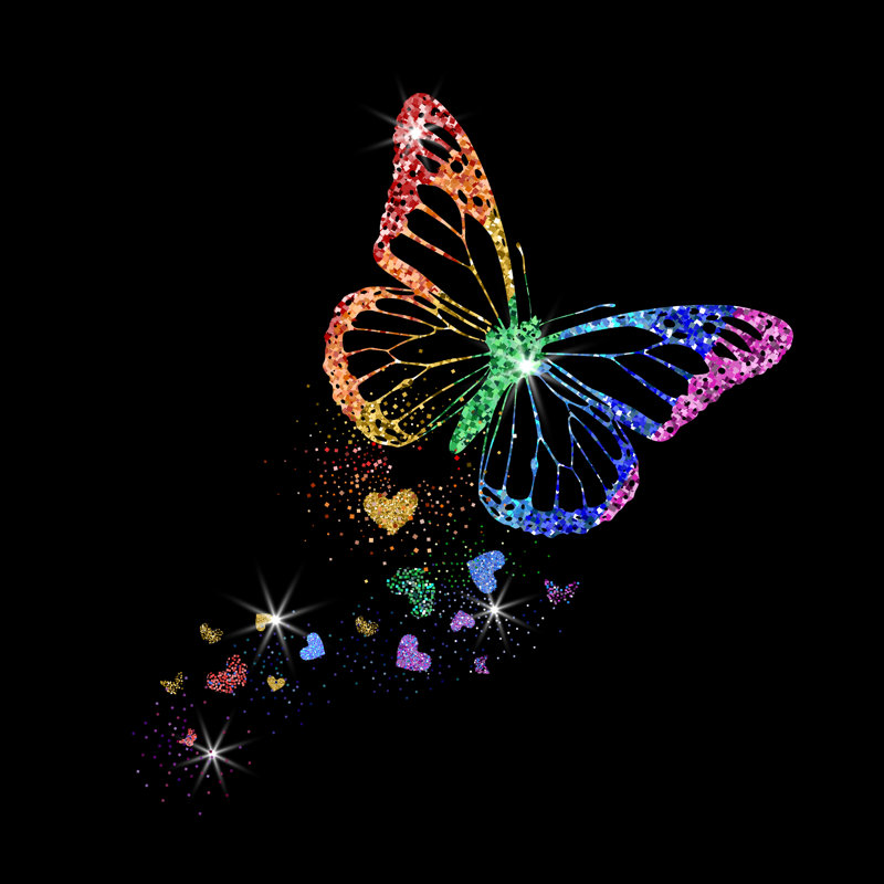«Achraf Butterfly with Hearts» par Valeriia Sivkova, H 12 po x l 12 po