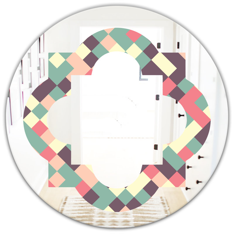 Miroir mural moderne quadrilobe design IV, 23,6 po x 23,6 po