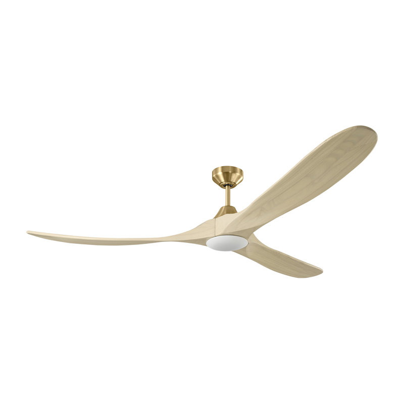 Visual Comfort Fan Maverick Smart 70 LED Indoor Ceiling Fan with Threaded Downrod, Natural Honey blades and Handheld Remote