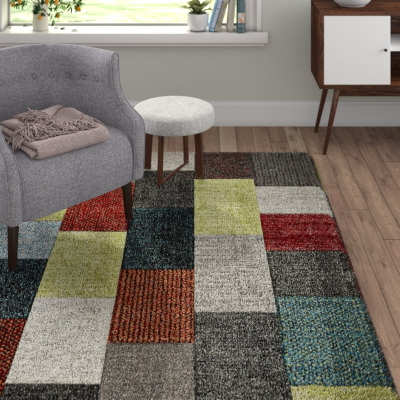 Langley area rug Machine Woven Rectangle Grey/Multi coloured, Rectangle 160 x 220cm