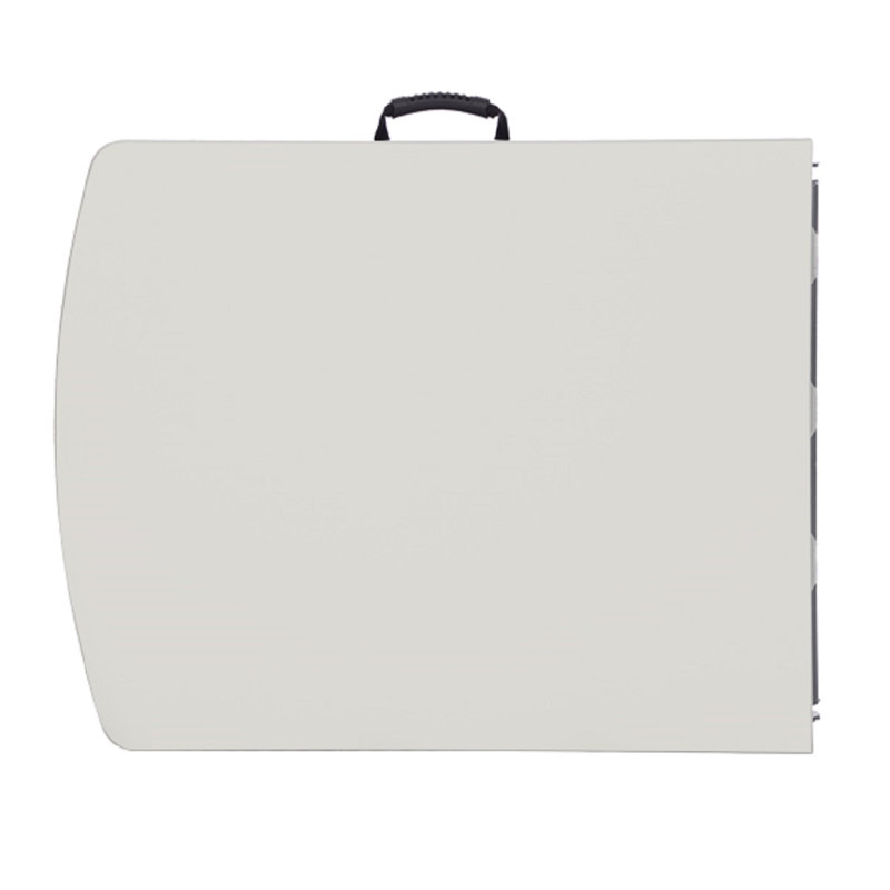 Gray 6 ft Fold-In-Half Banquet Table with Steel Frame