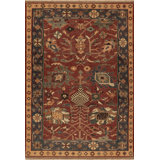 Discovery Flatweave Wool Area Rug in Red/Dark Green/Orange