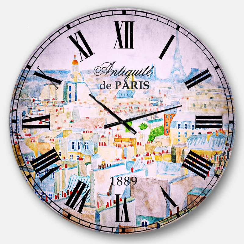 Ville de Paris - Horloge murale campagne française, Surdimensionné