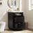 24" Single Bathroom Vanity With Fluted Panel Design And  Ceramic Sink-1108493369