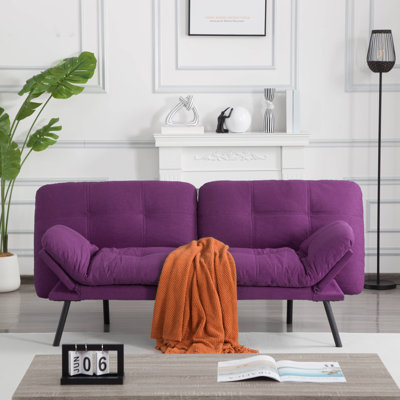 Canapé-lit futon convertible 70,87 po - mauve