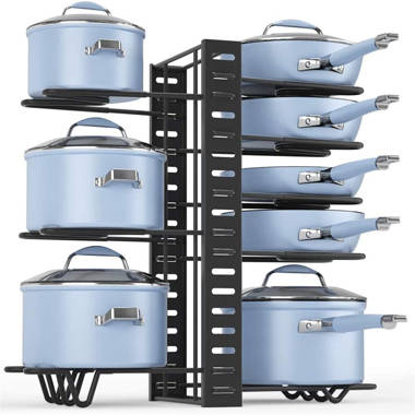 Rebrilliant Lilliyn Expandable Pot and Pan Organizers Rack Adjustable Pot  Lid Organizer for Kitchen Storage