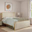Lit moderne en métal avec tête de lit tapissier courbée et rangement sous le lit-910955370