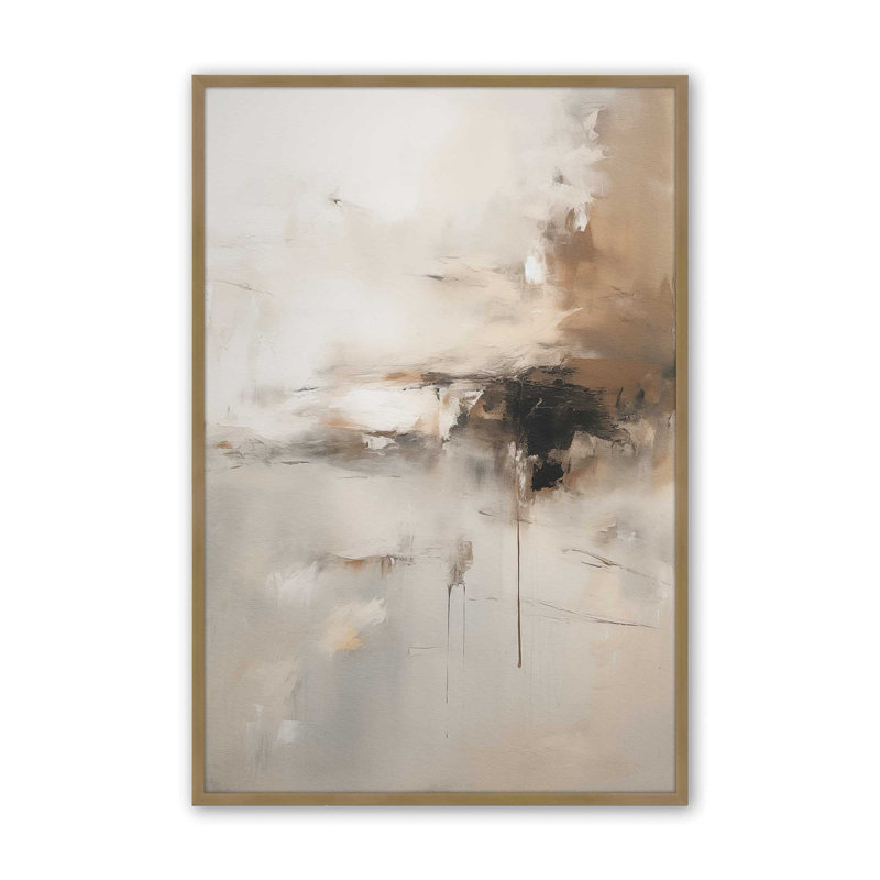 Gentle Gilded Gust II, 37.25" H x 25.25" W, Brushed Gold Single Picture Framed