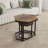 Nesting of 2pcs Side End Tables Hexagonal Shape MDF Top Metal Frame Nested Table Living Room