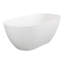 Baignoire autoportante à surface solide, baignoire de trempage autoportante en résine d'ingénierie de luxe avec trop-plein et bonde escamotable pour salle de bain contemporaine, blanc mat 23S03-63MW