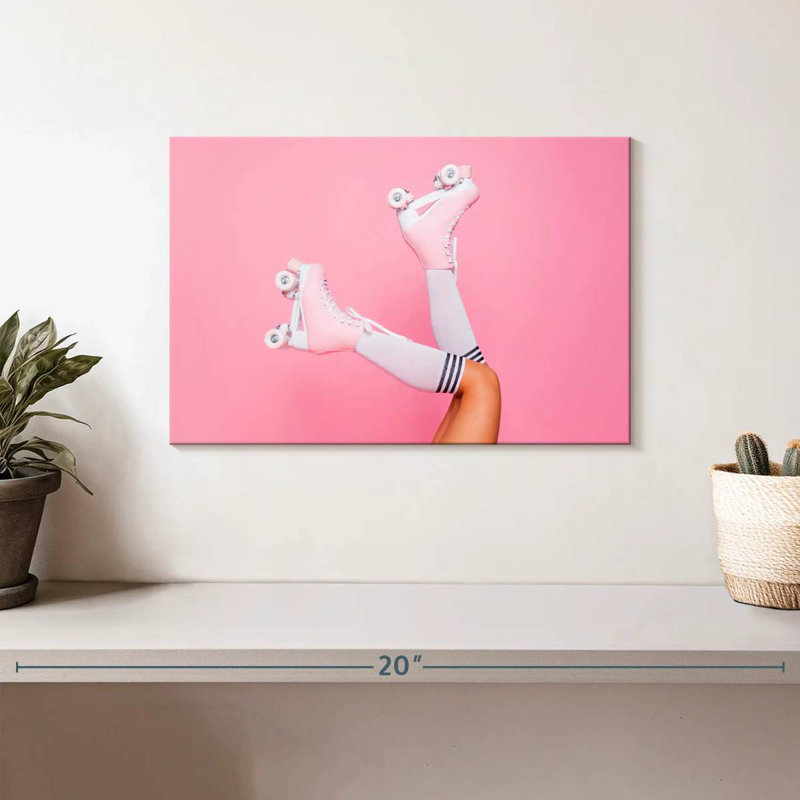 Senne Pink Roller Skates, 8" H x 12" W