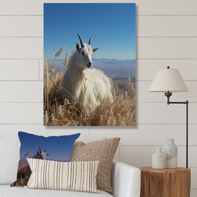 Art mural blanc chèvre solitaire blanc