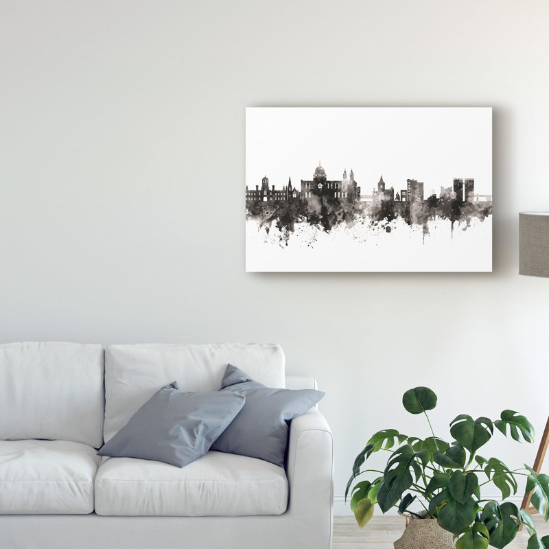 « galway ireland horizon black white », impression sur toile tendue, H 30 po x l 47 po x P 2 po