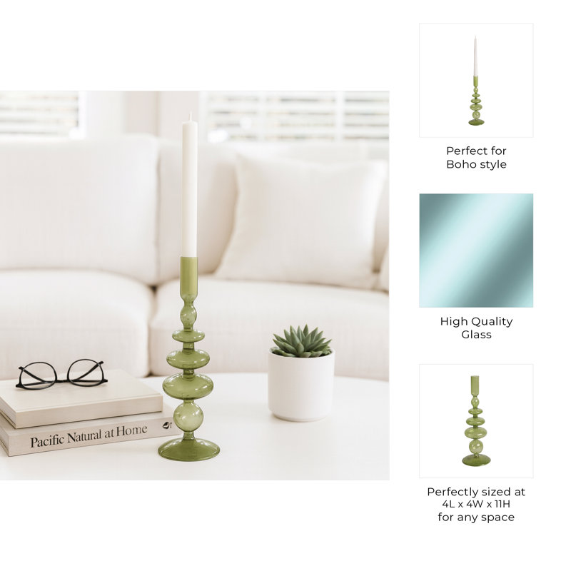 Candlestick Candle Holder, Green