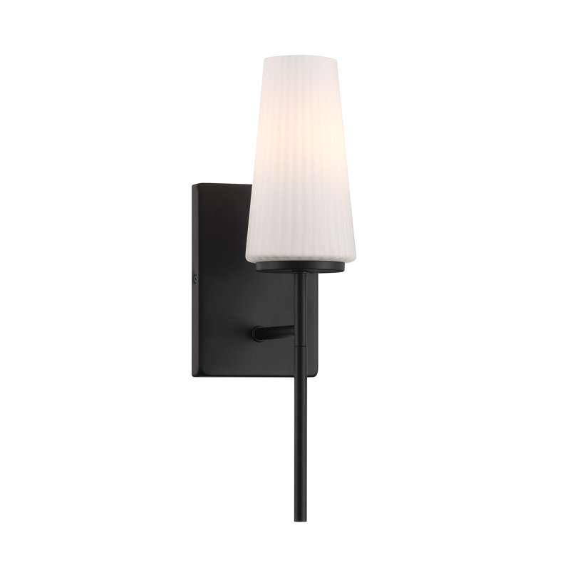 River 1-Light Wall Sconce in Black, Black