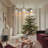 5-Light Modern Dimmable Chandelier with White and Gold Finish, Sputnik Wagon Wheel for Dining Room