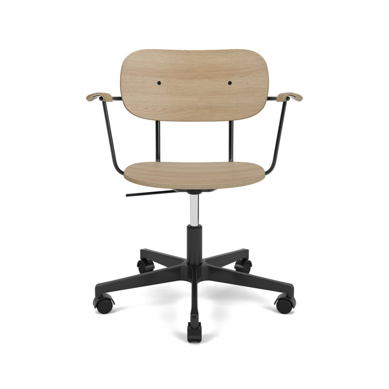 Co Swivel Task Chair, Natural Oak/Black