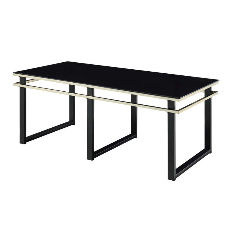 Ensemble de 3 tables basses en verre trempé noir 3 pièces