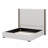 Tall Headboard Upholstered Bed With Vertical Striped And Wingback Design