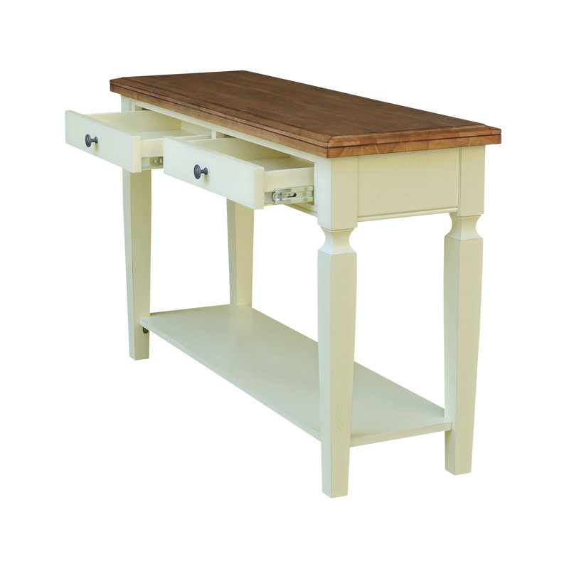 Console Briseno, Hickory / blanc coquille