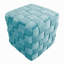 Repose-pieds carré en velours bleu glacier 16 po-1715983780