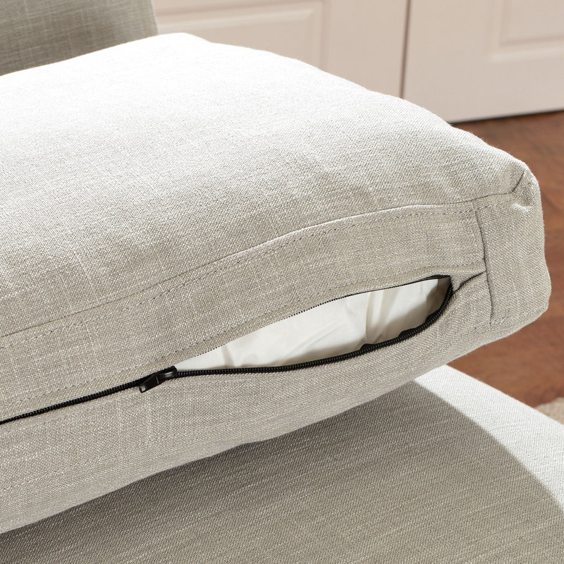 Fauteuil de chambre rembourré 34 po, Mélange de lin gris clair