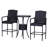 Rattan Wicker Bar Set for 3 PCS with Ice Buckets, Patio Furniture with 1 Bar Table and 2 Bar Stools for Poolside, Backyard, Porches