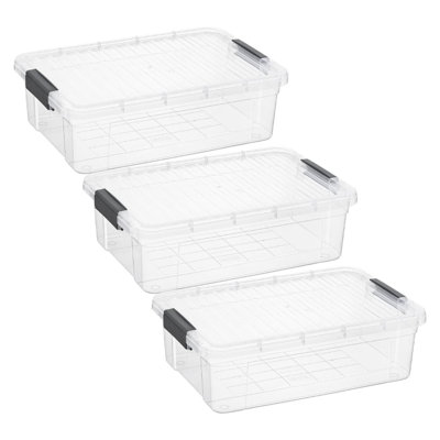  Clear Storage Boxes with Lids, 22.5 Quart BPA Free Plastic Containers, Bins for Organizing, Stackable Crates, Organizer Totes for Home, Office, School, and Dorm,3 Pack
