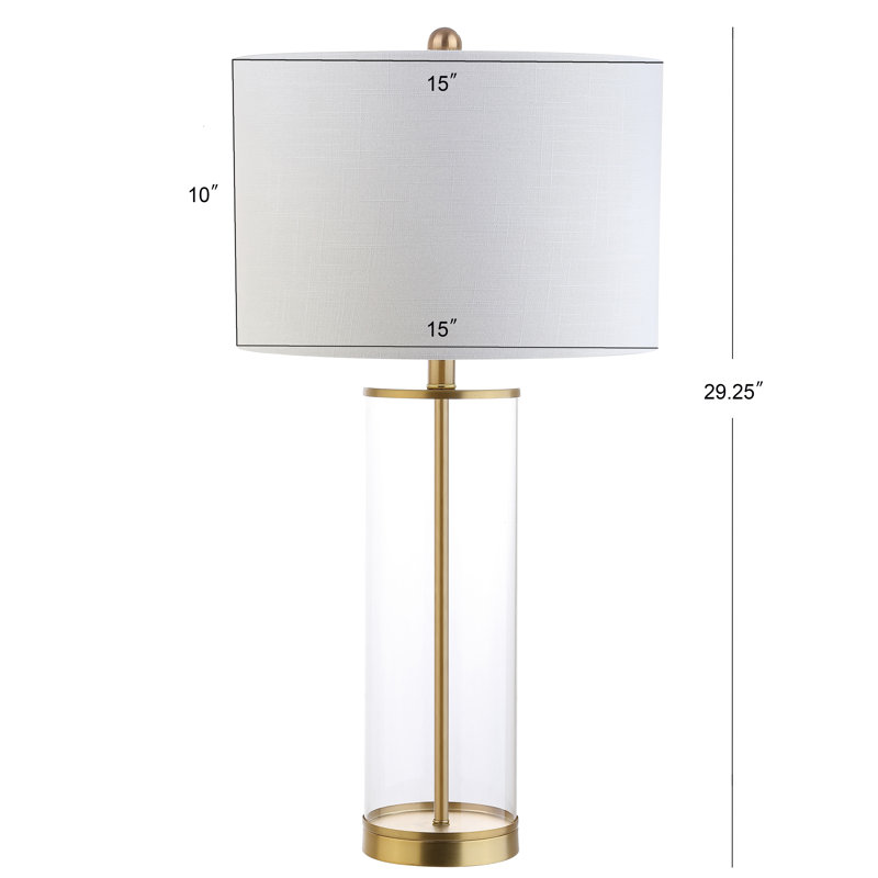 Silberston Glass Table Lamp, Clear/Brass Gold